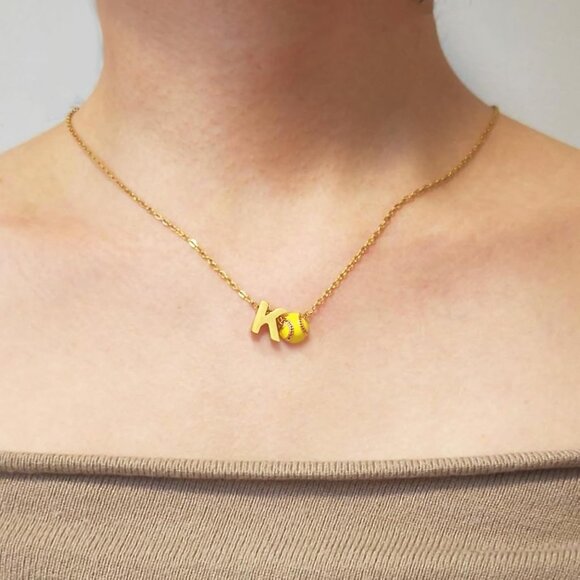 Elegant Softball Necklace for Women - Adjustable 16-19" Sports Jewelry Gift - Picture 3 of 6